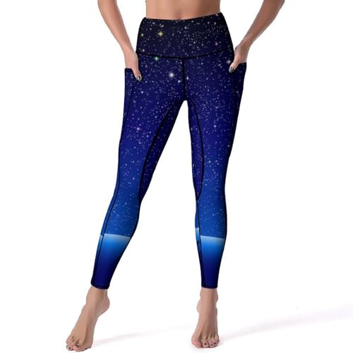 Legging femmes ciel étoilé nocturne pantalon de sport yoga S