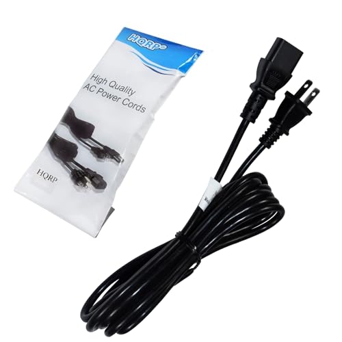 HQRP 10ft AC Power Cord Compatible with Xbox Console Model 360 Jasper, Falcon and Slim, UL Listed