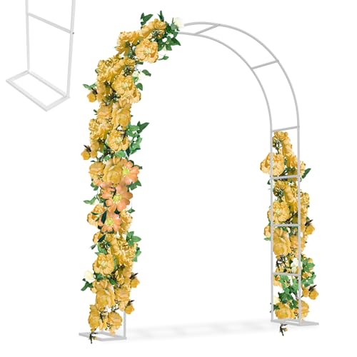 XMTECH Torbogen Rankhilfe, Gartenbogen aus Metall, 192x38x240cm, Stabiler Rosenbogen mit Bodenplatten, Rankhilfe für Kletterpflanzen, Rankbogen...