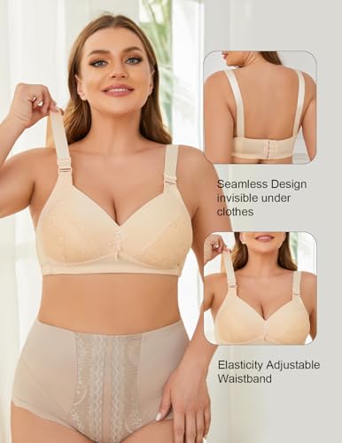 Everyday Bra for Women Lace Full Coverage Compression Bra Unlined Bras Lightly Padded Bras for Women2