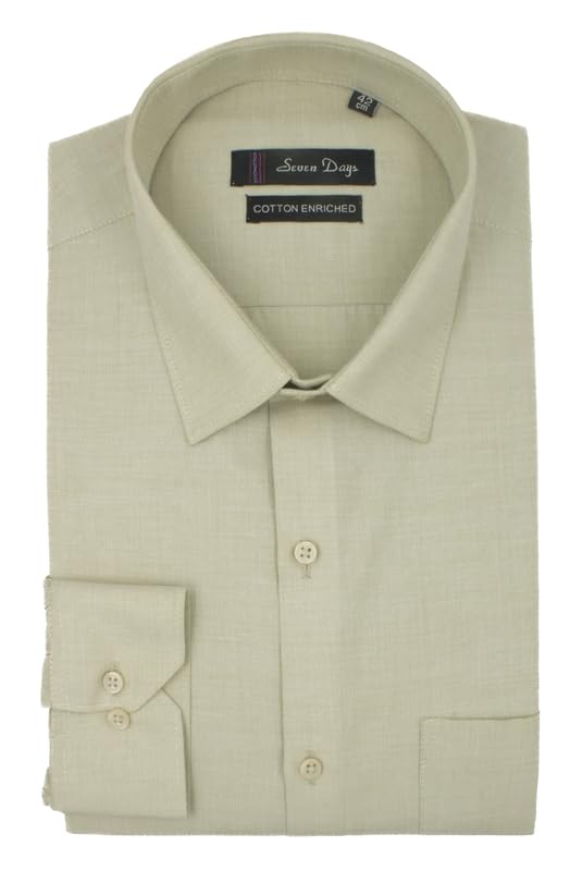 7-DAYS Men’s Premium Formal Shirt – Cotton Blend, Regular Fit, Fu...
