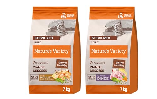 Nature's Variety No Grain Pienso para Gatos Esterilizados con Pollo - 7kg + Nature's Variety No Grain Pienso para Gatos Esterilizados con Pavo - 7kg
