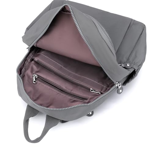 Image of Tanweibago Mini Nylon Women Backpacks,11L Small Ladies backpacks Casual Lightweight Women Shopping Travel Daypack (Gray)