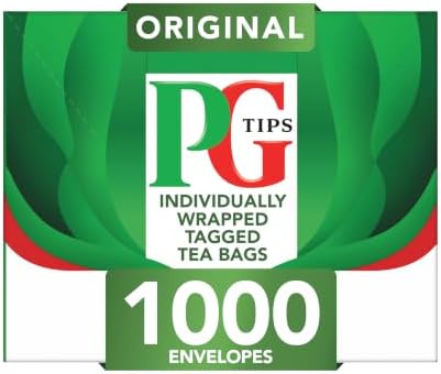 PG Tips Original | Black Tea Bags Bulk | Individually Wrapped Teabags | One Cup | Refreshing & Flavourful | 1000 Plant Based Biodegradable Envelopes