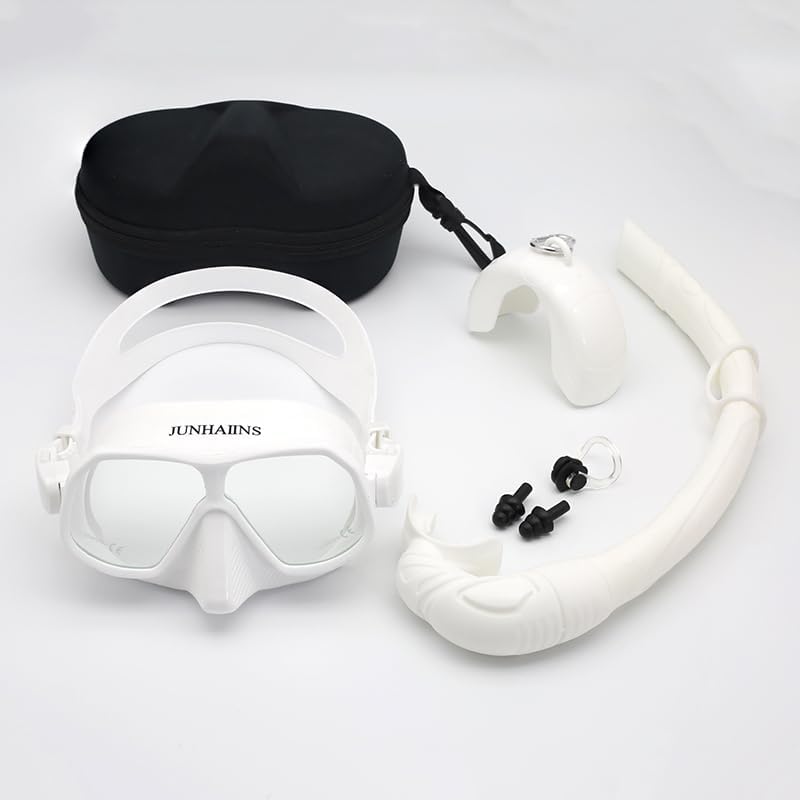 Low Volume Freediving Mask for Adult - Silicone Frameless Diving Goggles, Tempered Glass, Anti-Fog, Underwater Hunting
