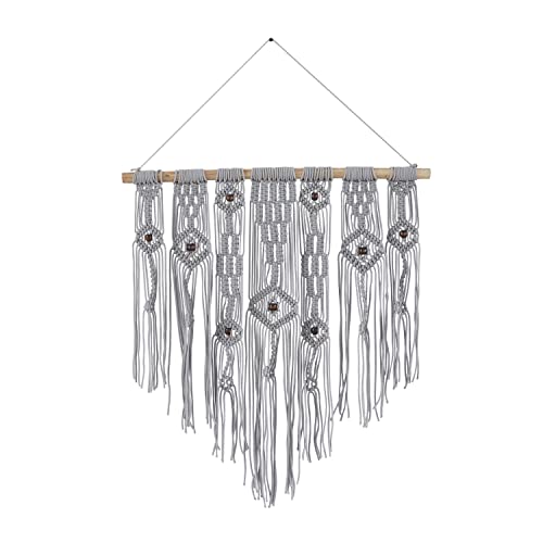 Macramé de coton gris Deco 79 grand format tissage premium de haute qualité