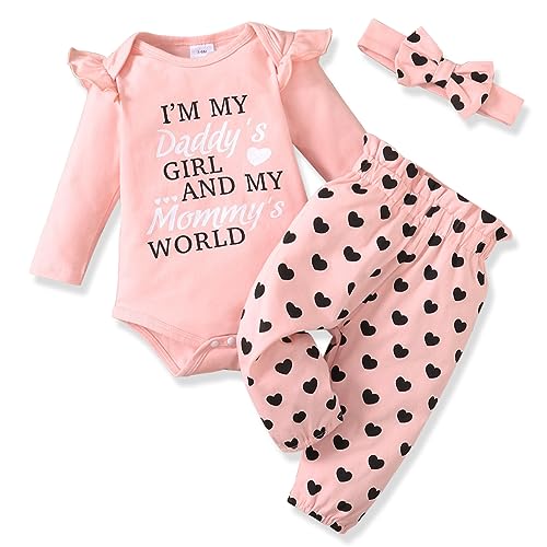 Image of Baby Girl Clothes Newborn Girl Outfits Baby Clothes for Girl Cute Toddler Baby Girl Clothes Set 3PC