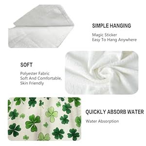 St Patricks Day Kitchen Towels with Hanging Loop Highly Absorbent Clover Leaves Towels Set of 2 Lightweight Breathable St Patrick's Day Dish Towels for Bathroom Cafe Bar Kitchen 18.5X 12 Inch St Patricks Day Kitchen Towels with Hanging Loop Highly Absorbent Clover Leaves Towels Set of 2 Lightweight Breathable St Patricks Day Dish Towels for Bathroom Cafe Bar Kitchen 185X 12 Inch