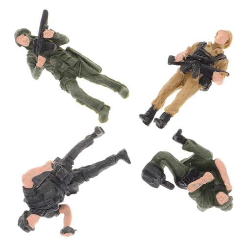 Toyvian 4個 兵士モデル 兵士の装飾 マイクロ造園装飾 小さな兵士のフィギュア ミニフィギュア 小さな人々 砂のテーブル ミニチュアの人々 兵士の置物 ミニソルジャー プラスチック