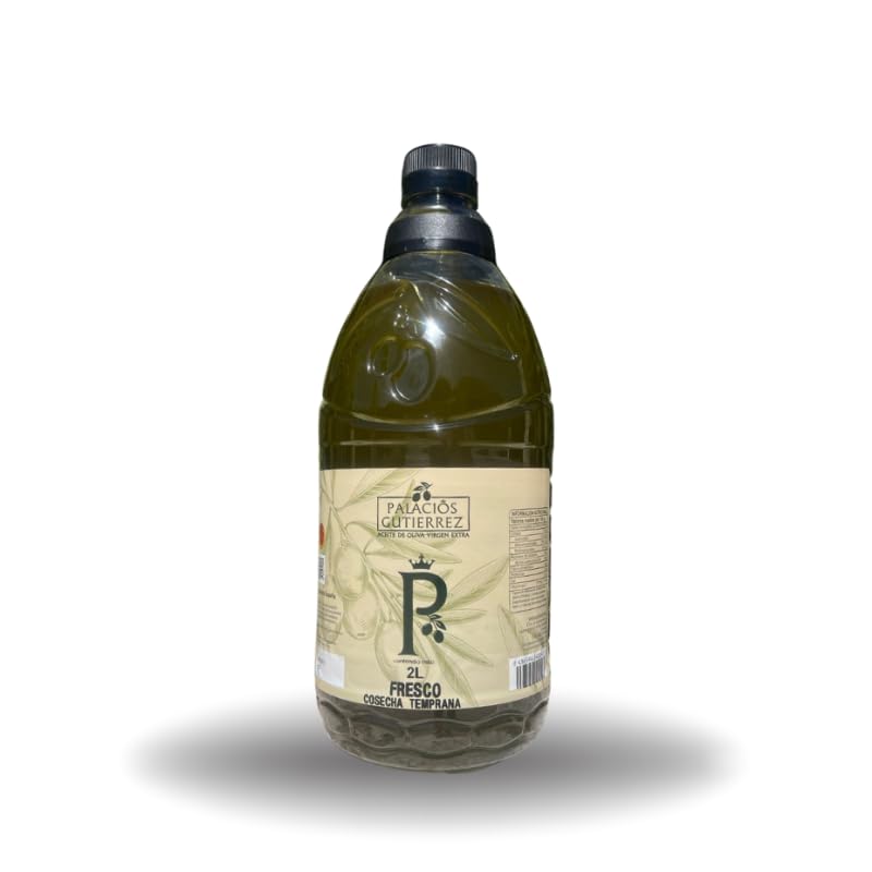 Aceite de Oliva Virgen Extra Cosecha Temprana Palacios Gutierrez, AOVE Premium, Prensado en Frío, Sabor Intenso (2 Litros)