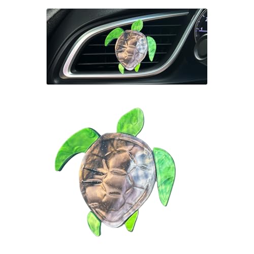 Image of ORIESSE Sea Turtle Car Accessories,Cute Coastal Air Vent Clip Car Freshener, Acrylic Beach Ocean Themed Dashboard Decoration Charms for Women,Refillable Diffuser