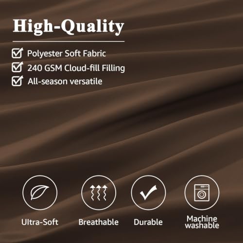 Image of Monbix Full Comforter Set - 7 Pieces Chocolate Brown Bed in a Bag Full Size Bedding Sets with Comforters, All Seasons Comforter with Sheets, Pillowcases & Shams