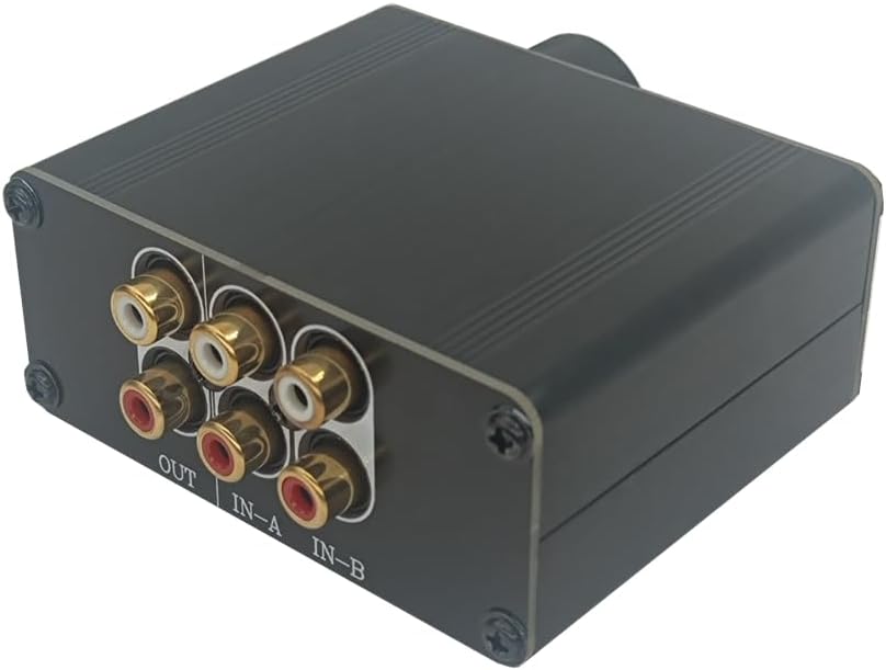 HiFi RCA Audio Switch A/B Selector, Passive Preamplifier Stereo Audio preamp Volume Adjust with ALPS RK27