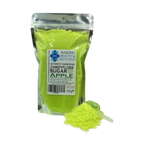 Baking Beauty and Beyond Premium Candy Floss Sugar 100g - Apple Flavour