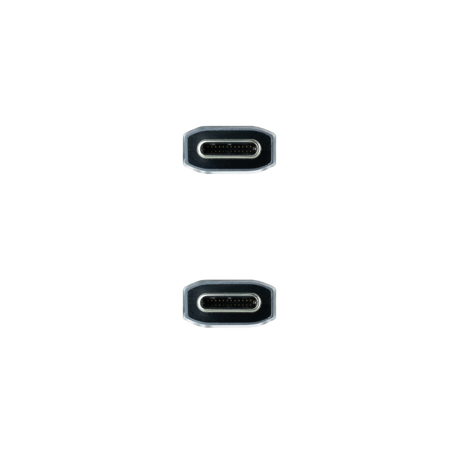 NANOCABLE 10.01.4102-COMB USB 3.1 Gen2 Cable 10Gbps 5A, 4K/60Hz, USB-C/M-USB-C/M, Mesh, Grey/Black, 2 m, black/grey, 2M - Image 3