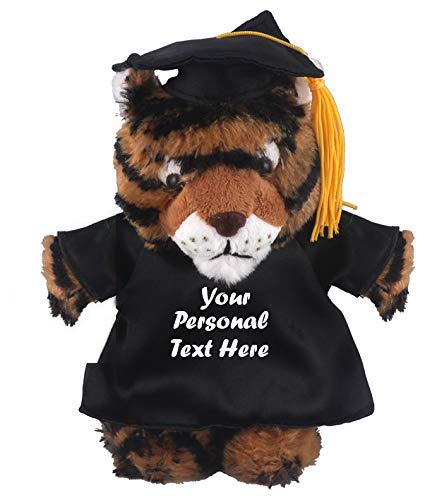 Plushland Plush Stuffed Animal Toys 8 Inches Present Gifts for Graduation Day, Personalized Text, Name or Your School Logo on Gown, Best for Any Grad
