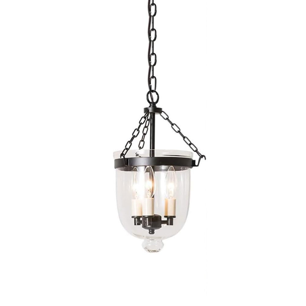KXEcoLife Pendant Light, Clear Glass 3-Light Chandelier, Adjustable Hanging Lamp for Entryway, Foyer, Dining Room, Kitchen (13.7 Inch Wide)