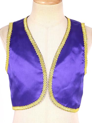 Boys Arabian Prince Tops Waistcoat Vest Kids Fairy Tale Dramas Stage Performance Fancy Dress Ups4