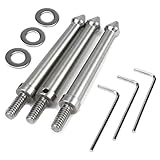 Pastlla 3 pezzi filettatura 1/4 di pollice in acciaio inox Spike accessori per fotocamera treppiede picchetto di terra in metallo adattatore per treppiede monopiede filettatura punta (80 mm)