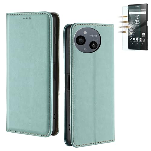 強化ガラスフィルム/ストラップ付付 AQUOS sense9 SH-53E / SHG14 / SH-M29 アクオス センス9 ケース カバー 手帳 蓋ピタッ 手帳型 PUレザー 滑らか tpu素材 おしゃれ カード入れ付 (T0344-sense9-P