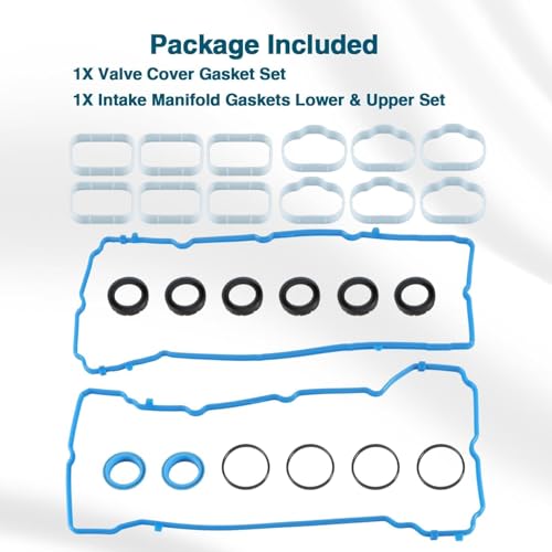 Image of Valve Cover Gasket Set & Intake Manifold Gaskets Set Compatible with Chrysler 300 Dodge Challenger Charger Ram 1500 Jeep Cherokee Wrangler 3.6L V6 Replace# VS50805R 5184596AE MS97204