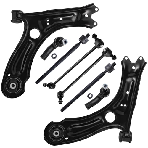 Image of Detroit Axle - 8pc Front End Control Arms Kit for 11-18 Volkswagen Jetta, 2 Lower Control Arms 4 Tie Rod Ends 2 Sway Bars 2011 2012 2013 2014 2015 2016 2017 2018 Replacement