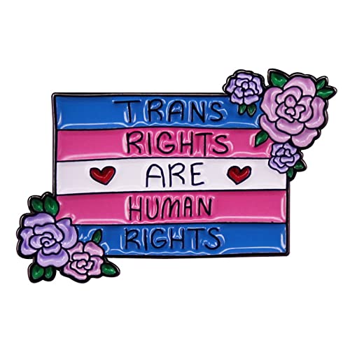 Pin's en métal émaillé pour drapeau transgenre Trans Rights are Human Rights are Human Rights Badge LGBT Pin's en métal émaillé Vestes Jeans Bijoux Accessoires DIY Ornement, Métal