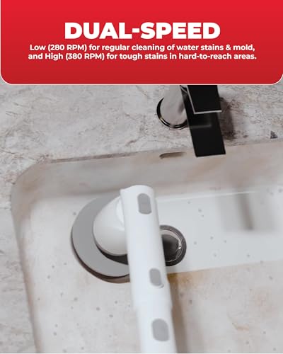 Image of TIRON TLS Electric Long Scrubber, 2500 mAh Battery, 90 mins Runtime, 16Kg Torque for Powerful Scrubbing, Designed for Car, Window Glass, Balcony Cleaning, Bathrooms, Bathtubs, Tile Floors