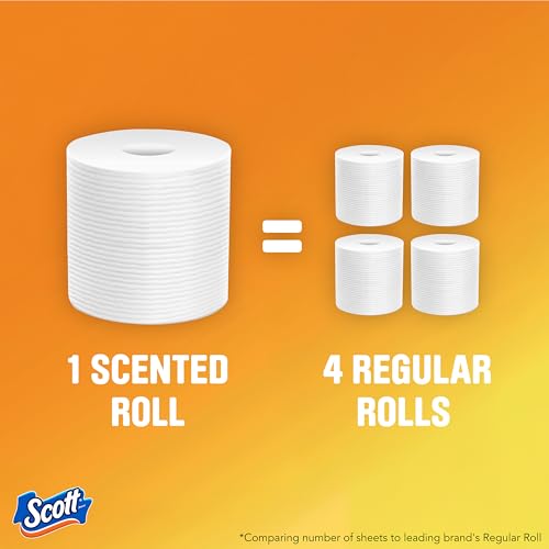 Image of Scott ComfortPlus Toilet Paper with Soft Lavender Scented Tube, 12 Mega Rolls, 310 Sheets per Roll, Septic-Safe, 1-Ply Toilet Tissue