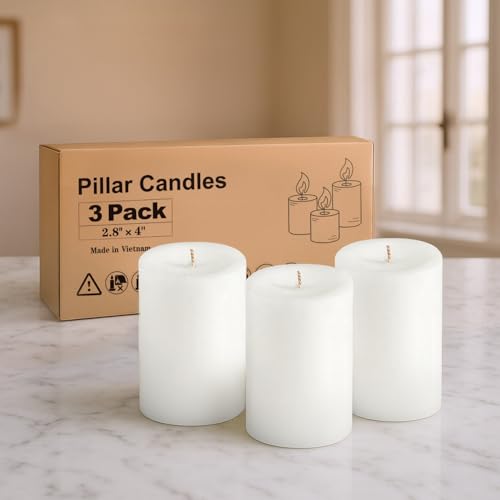 Large Unscented Pillar Candles Set