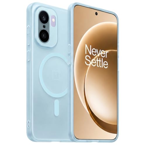 Image of DIZORO Matte Case for Oneplus 15R Compatible with MagSafe, Camera Lens Full Protection, Shockproof Translucent Frosted TPU Soft Phone Cover, Anti-Fingerprint (Sky)
