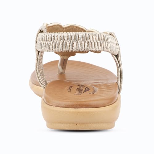 Image of Medifeet Women's Sparkling Stone-Studded Comfort Sandals | Soft Cushioned Midsole & Elastic Back Strap Fit