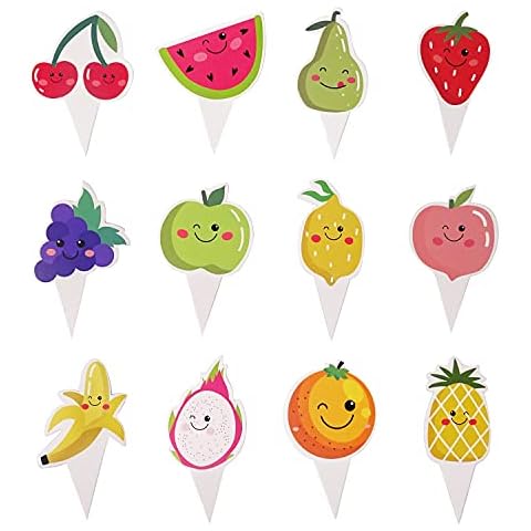 Honbay 36PCS Paper Fruit Cupcake Toppers Cover