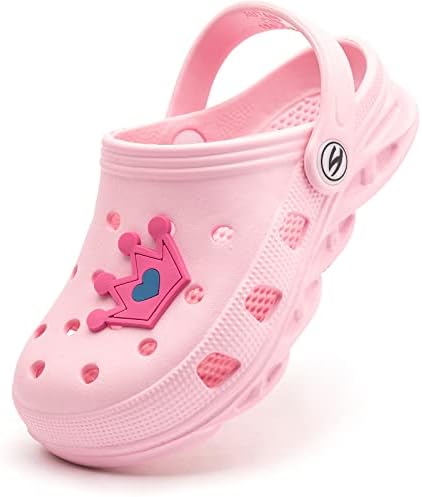 Kids Clogs Home Garden Slip On Water Shoes for Boys Girls Indoor Outdoor Beach Sandals Children Classic Slippers Pink, 5.5 Toddler