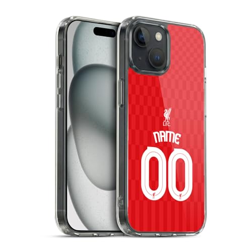 Image of Custom Customised Personalised Liverpool Football Club Red Personalise Home Away Third Kit Shirt Gel Case [Military Grade Protection] Compatible With Apple iPhone 15