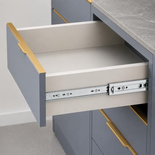 Image of Hettich Telescopic Ball Bearing Channel KA 5632 /500mm | Zinc Finish Drawer Channel for Home, Kitchen & Wardrobe | Load Bearing Capacity 45 kg | 100% Extension, Galvanised Steel (2 Pcs)