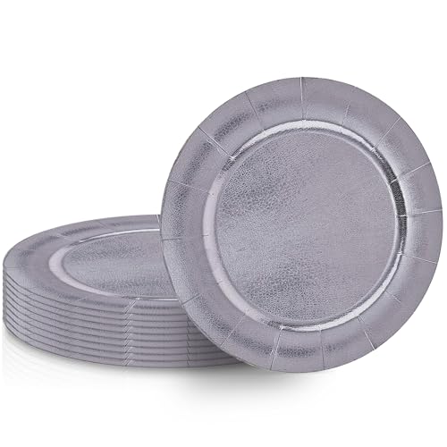 Silver Disposable Paper Charger Plates - 13