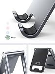 UGREEN Cell Phone Stand for Desk, Foldable Adjustable Aluminum Phone Stand Desktop Compatible for iPhone 16 15 14 13 12 Pro Max, iPhone X SE XS XR 8 Plus, Galaxy Note20 S20 S10 and More Devices, Grey
