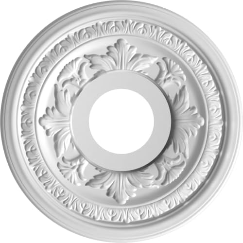 Image of Ekena Millwork 13 inchOD x 3 1 /2 inchID x 3 /4 inchP Baltimore Thermoformed PVC Ceiling Medallion (Fits Canopies up to 5 1 /4 inch), Metallic Dark Bronze
