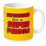JRose Collections Supersized Giant Mug 900ml Large Ceramic Coffee Mug Double Sided Print Novelty Jumbo Cup with Measurement Scale Big Tea Mug Gift Idea Funny Office Home Use JR5100