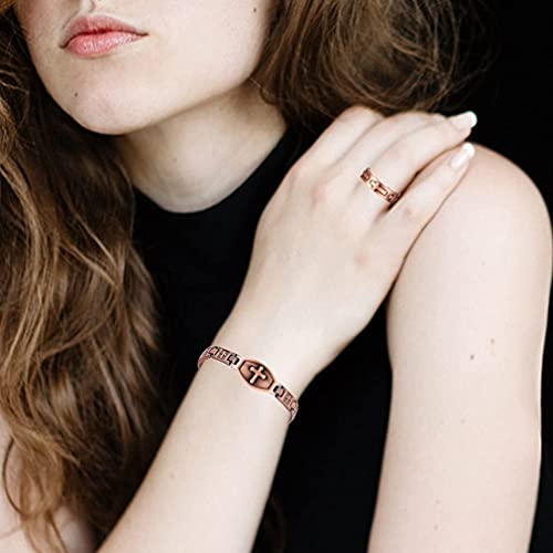 Vicmag Copper Magnetic Bracelet For Women Magnets Brazaletes 99.9% Solid Pure Copper Valentine's Day Gift For Her (Adjustable Size With Gift Box) Magnetic Field Therapy #TOP2