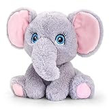 tachi Plüschtier Elefant flauschig, Großer Stofftier Dickhäuter 25 cm, Kuscheltier grau