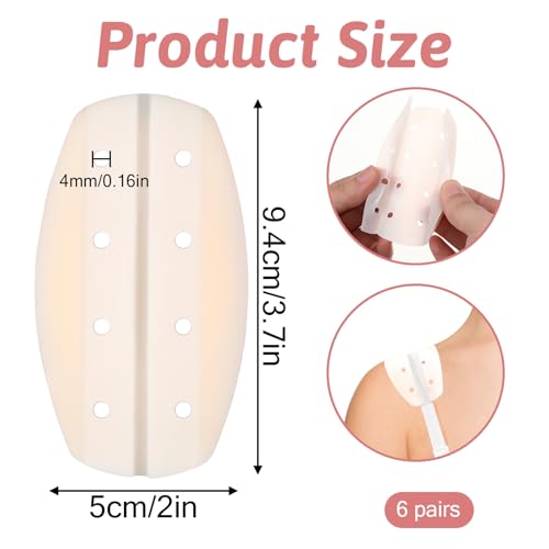 Grevosea 6 Pairs Bra Strap Holders for Slipping, Anti-Slip Bra Strap Pads Silicone Bra Strap Cushions Shoulder Protectors Pads for Women Ease Shoulder Discomfort (3 Colors)2
