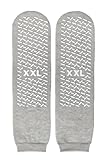 2XL Non Slip Sock, Extra Wide Slipper Socks, Gripper Socks, Non-Skid, Single Tread (Pack of 3)