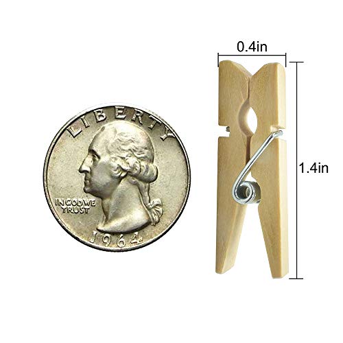 (Pack of 128) JABINCO 3.5cm Mini Wooden clothespins