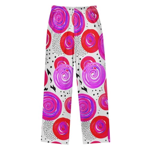J JOYSAY Watercolor Rose Dot White Pajamas Pants Soft Long Pajama Bottoms Lounge Sleep Pants Size S-XL2