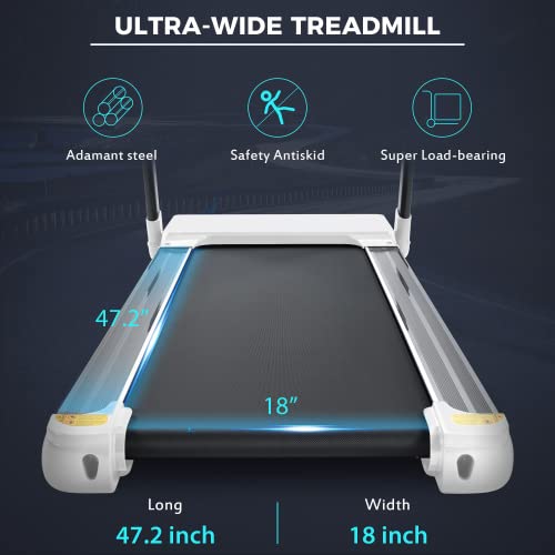 Image of Treadmill Walking Pad Foldable Portable | 3.5HP 330lbs Capacity 14KM /H Speed | Bluetooth APP Control Large Running Surface | Quiet Compact Home Gym Office