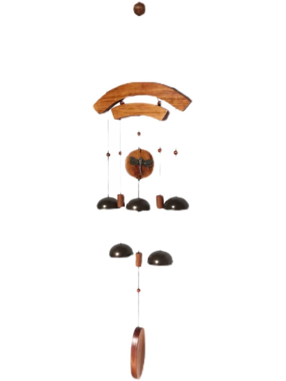 YUEKOPOU Wind Chime Solidwood Metal Garden Courtyard Inn Homestay Pendant 80x20 cm