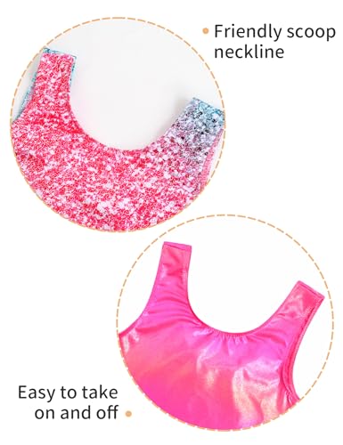 Image of 2 Pack Leotard for Girls Gymnastics Sparkly Sleeveless Unitards