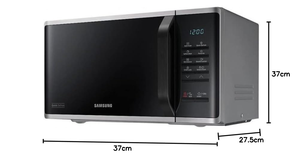 Four à Micro Ondes Samsung MS23K3513AS - Micro-ondes 800 W - capacité 23 litres - 800 W - couleur silver - plateau 28,8 cm